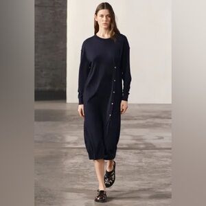 Zara long sleeve side buttons light weight sweater dress